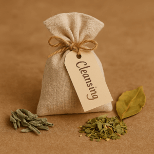 Cleansing sachet με βότανα καθαρμού σε φυσικό ύφασμα