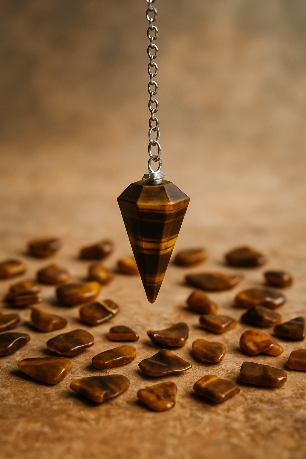 Εκκρεμές Τίγρης του Ματιού με καφέ-χρυσαφί λάμψεις