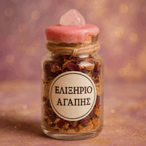 Γυάλινο βάζο με στρώσεις από ροδοπέταλα