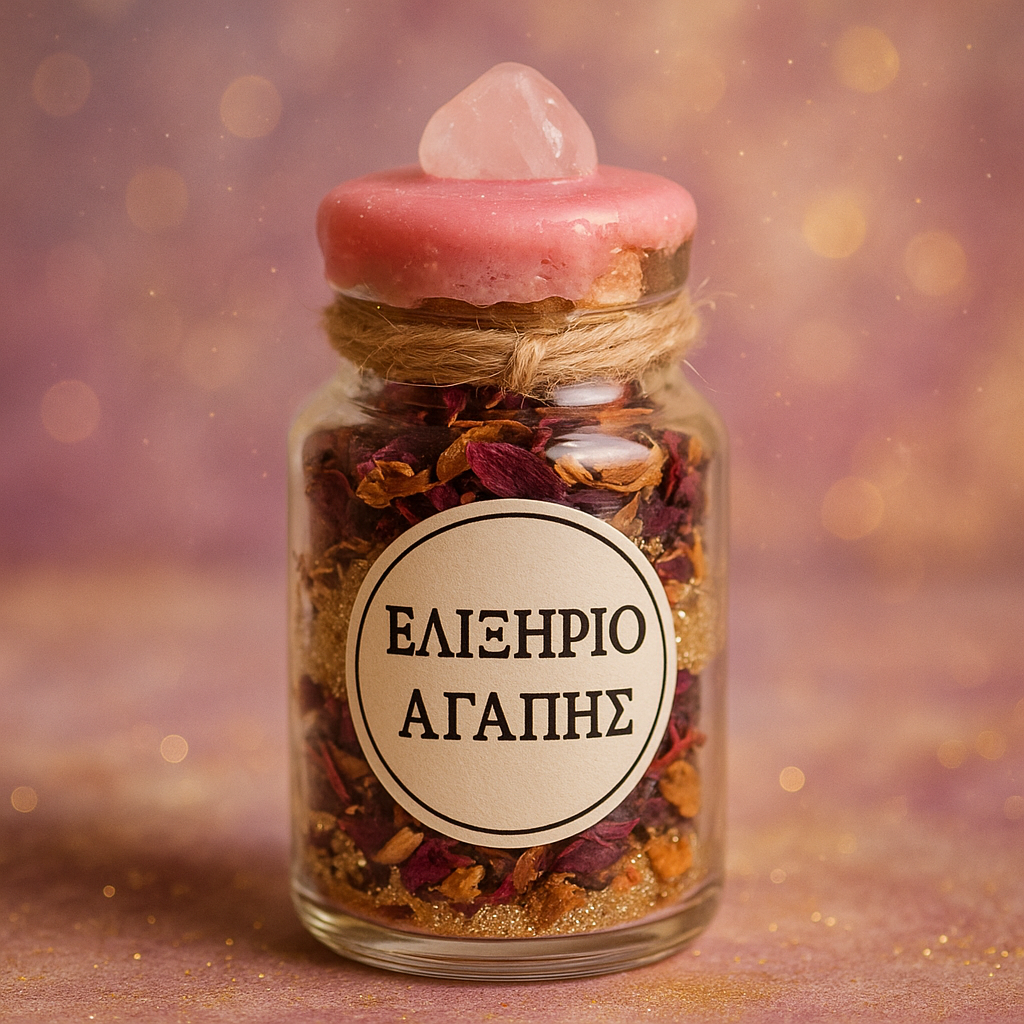 Γυάλινο βάζο με στρώσεις από ροδοπέταλα