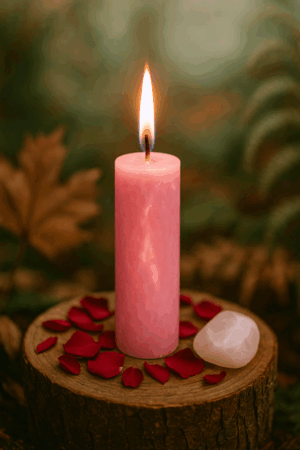 Κερί Ευχών – Ροζ ή χρυσό κερί με καρτελάκι πρόθεσης