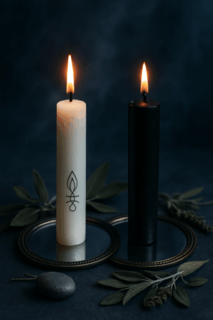 Κερί Προστασίας – Μαύρο ή λευκό κερί πρόθεσης με βότανα και λίθο