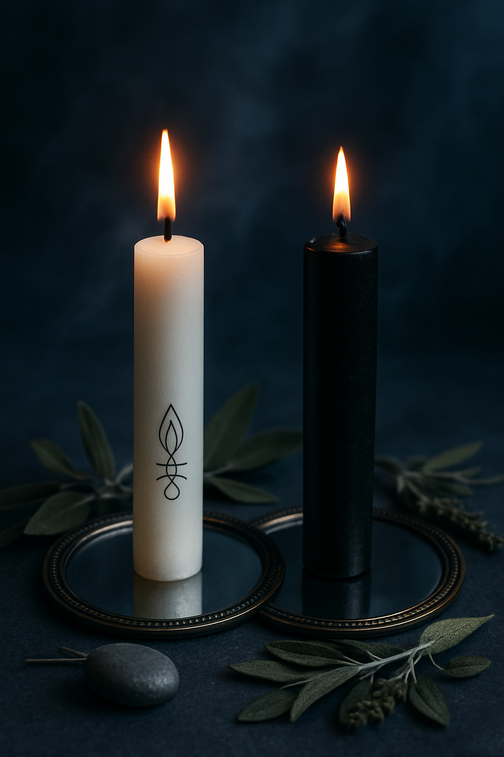 Κερί Προστασίας – Μαύρο ή λευκό κερί πρόθεσης με βότανα και λίθο