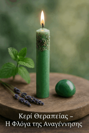 Κερί Θεραπείας – Πράσινο ή λευκό κερί με βότανα και αβεντουρίνη