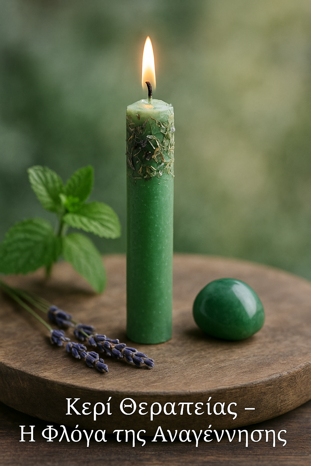 Κερί Θεραπείας – Πράσινο ή λευκό κερί με βότανα και αβεντουρίνη