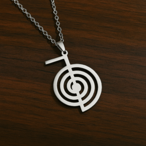 Μενταγιόν Ρέικι με το σύμβολο Cho Ku Rei σε ασημί μεταλλική μορφή