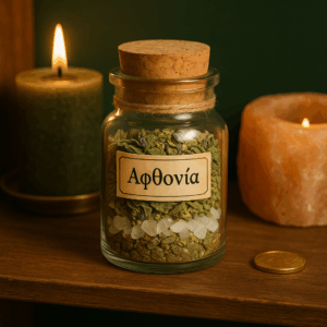 Μπουκαλάκι Αφθονίας με πυρίτη και βότανα
