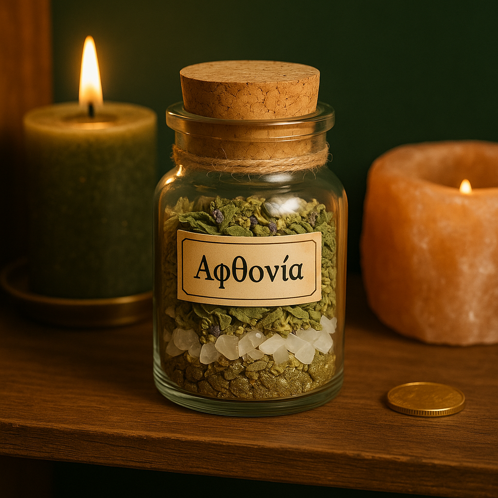 Μπουκαλάκι Αφθονίας με πυρίτη και βότανα
