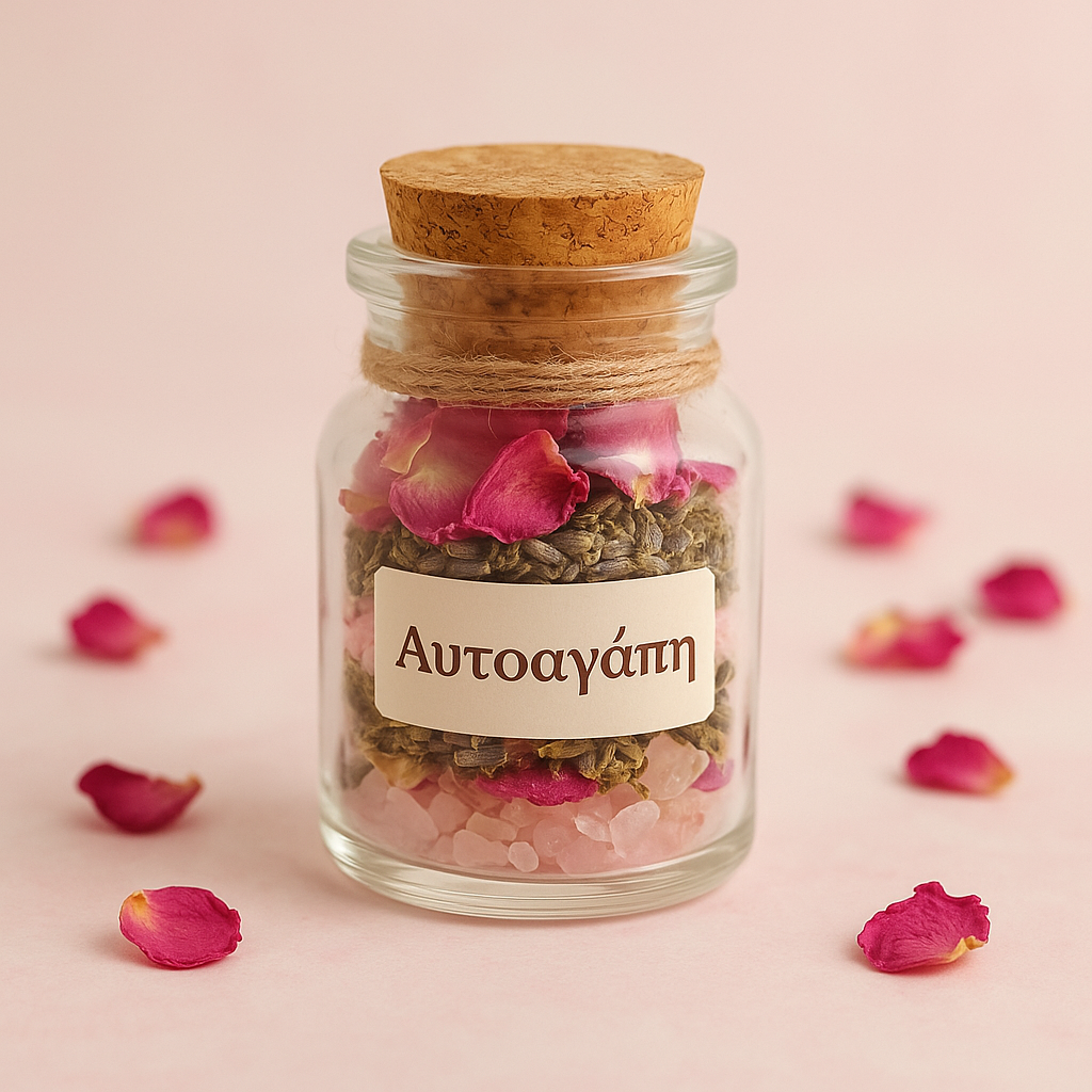 Μπουκαλάκι Ευχής "Αυτοαγάπη" με χαλαζία