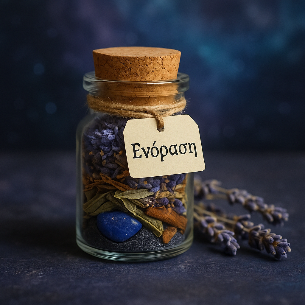 Μπουκαλάκι Ευχής "Ενόραση" με λάπις λάζουλι