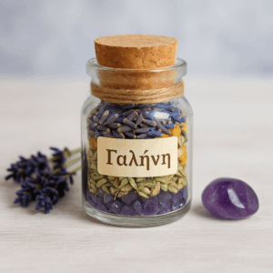 μπουκαλακι γαληνης με λεβάντα και αμέθυστο