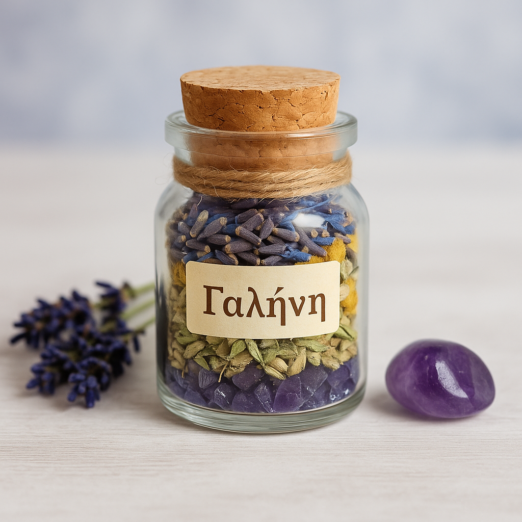 μπουκαλακι γαληνης με λεβάντα και αμέθυστο