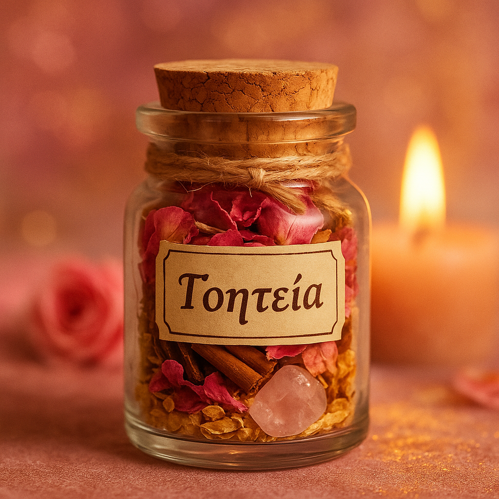 Μπουκαλάκι Ευχής "Γοητεία" με τριαντάφυλλο