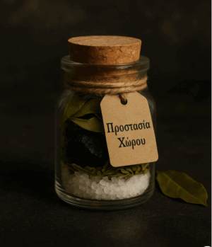 Μπουκαλάκι Ευχής "Προστασία Χώρου" με μαύρη τουρμαλίνη