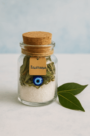 Μπουκαλάκι Ευχής για ξεμάτιασμα με δάφνη