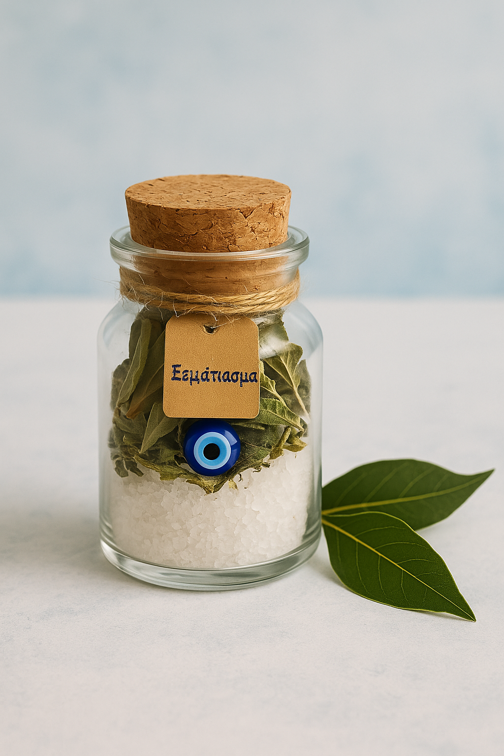 Μπουκαλάκι Ευχής για ξεμάτιασμα με δάφνη