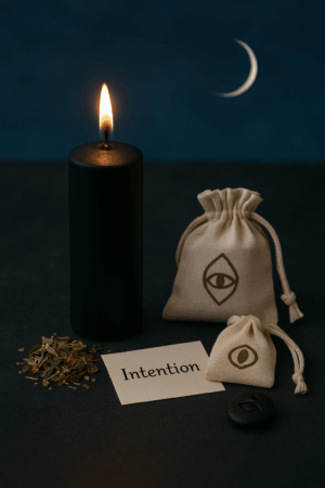 Τελετουργικό σετ με μαύρο κερί