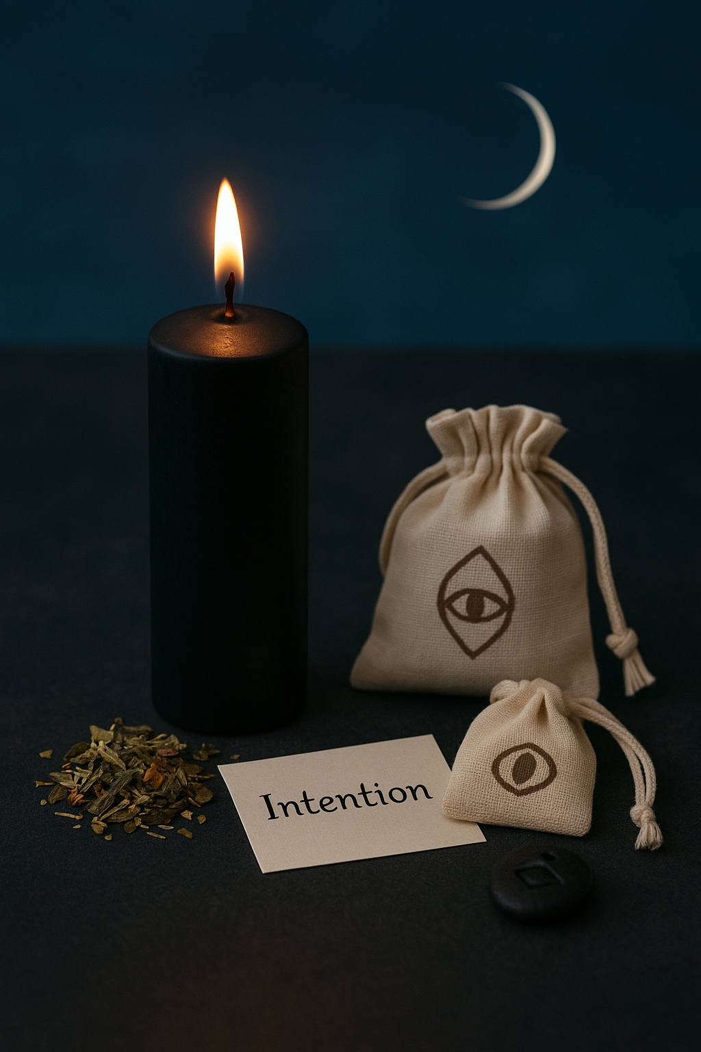 Τελετουργικό σετ με μαύρο κερί