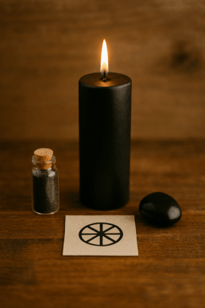 Τελετουργικό σετ με μαύρο κερί