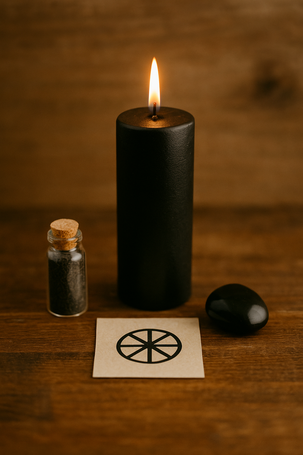 Τελετουργικό σετ με μαύρο κερί