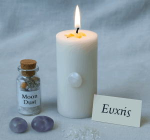 Σετ σεληνιακής τελετής με λευκό κερί