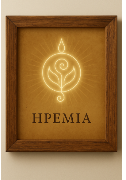 Σφραγίδα επιθυμίας “Ηρεμία” σε κορνίζα – πνευματικό σύμβολο για σιγή