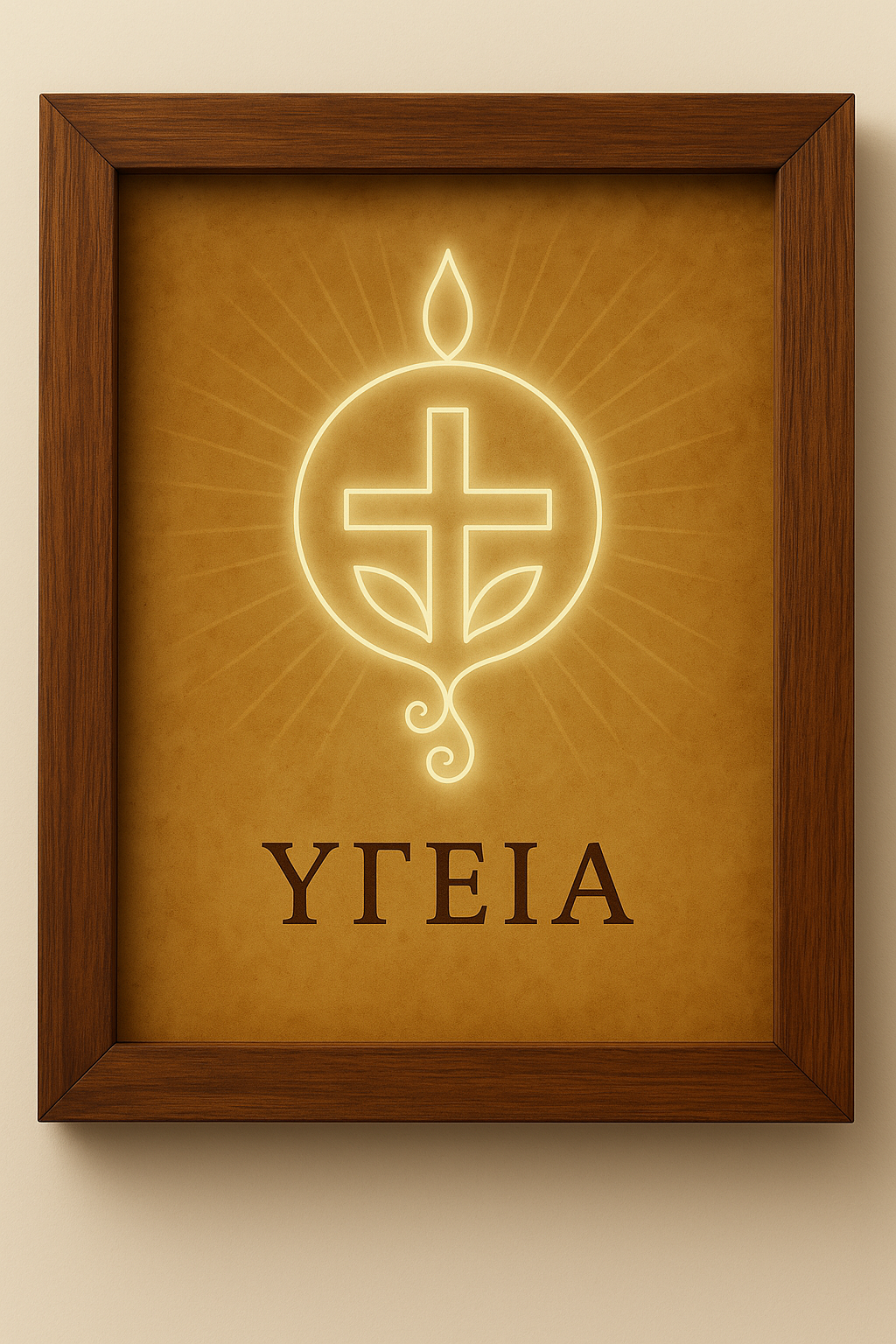 φραγίδα επιθυμίας “Υγεία” σε κορνίζα – σύμβολο αυτοθεραπείας και ενεργειακής ισορροπίας