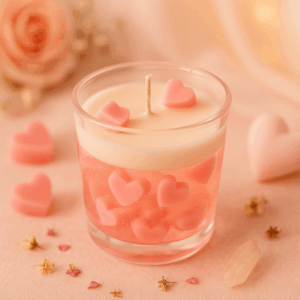 Χειροποίητο αρωματικό κερί με καρδούλες